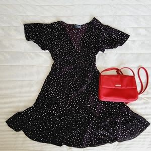 Polka-dot black dress